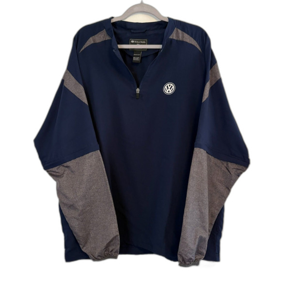 HOLLOWAY VW Volkswagon Men's XL light pullover1/4 zip windbreaker blue gray - Picture 1 of 6